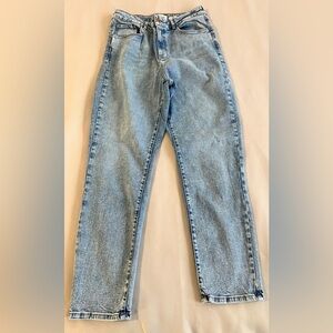 Lift & Shape Jeans Mom Women's Blue Denim Regular-Fit High-Rise 5-Pockets 10 Y2K